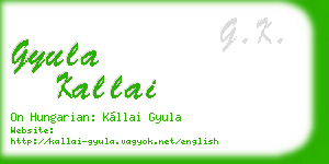 gyula kallai business card